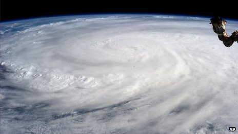 Typhoon seen from the International Space Station. 9 Nov 2013